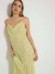 River Island Sequin Cowl Neck Beach Maxi Dress - Image 4 of 4