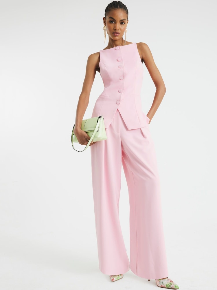 River Island Pink Square Neck Strappy Waistcoat - Image 1 of 5 River Island Pink Square Neck Strappy Waistcoat - Image 1 of 5