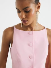 River Island Pink Square Neck Strappy Waistcoat - Image 2 of 5
