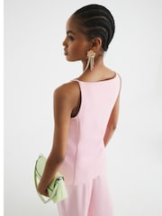 River Island Pink Square Neck Strappy Waistcoat - Image 3 of 5