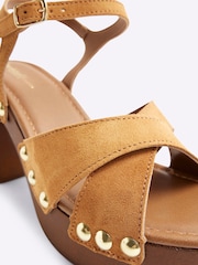 River Island Brown Brow Cross-Over Clogs Sandals - Image 5 of 6