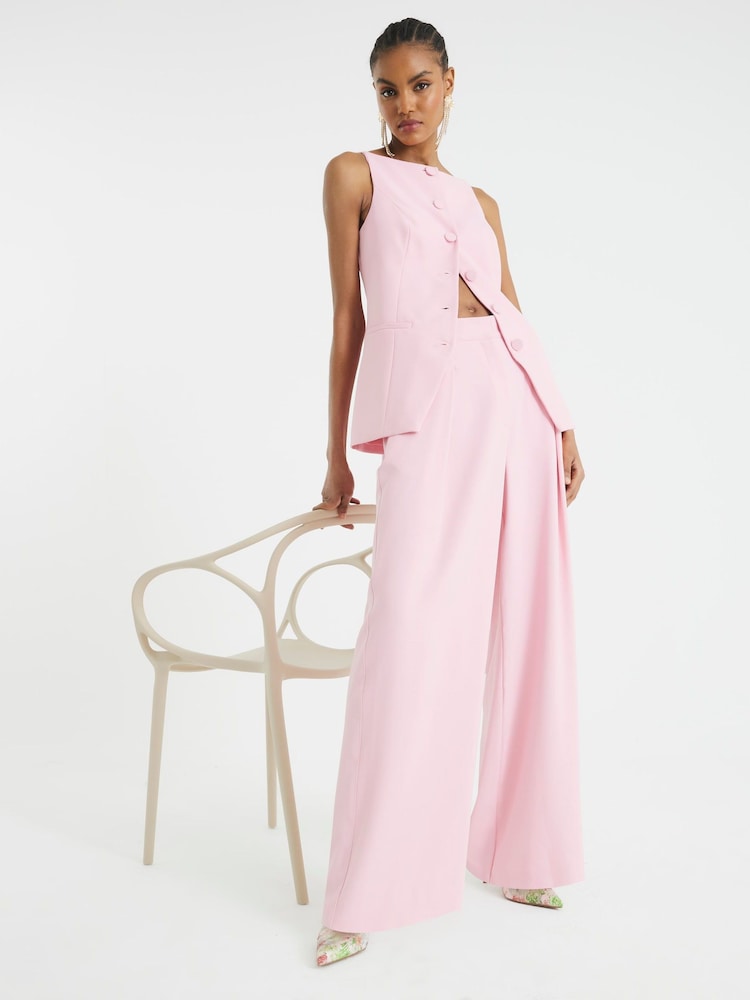 River Island Pink Wide Leg Trousers - Image 1 of 5