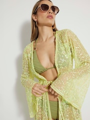 River Island Green Sequin Mini Kimono - Image 4 of 4