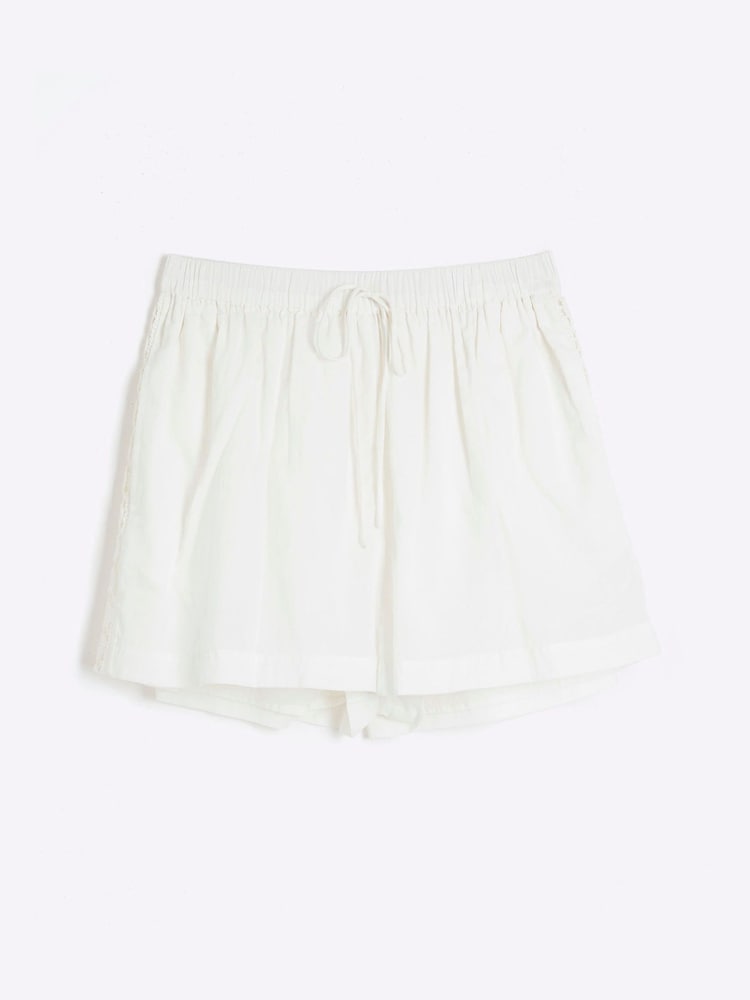 River Island White Lace Insert 100% Cotton Shorts - Image 5 of 5