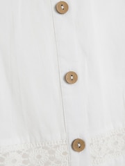 River Island White Lace Insert 100% Cotton Shirt - Image 5 of 5