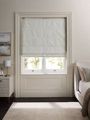 Cream Ready Made Blackout/Thermal Embossed Anim Roman Blind - Image 1 of 8