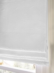 White Ready Made Blackout/Thermal Embossed Geome Texture Roman Blind - Image 3 of 7