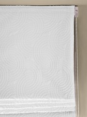 White Ready Made Blackout/Thermal Embossed Geome Texture Roman Blind - Image 4 of 7