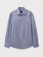 Crew Clothing Company Blue Long Sleeve Linen Shirt - Image 5 of 5