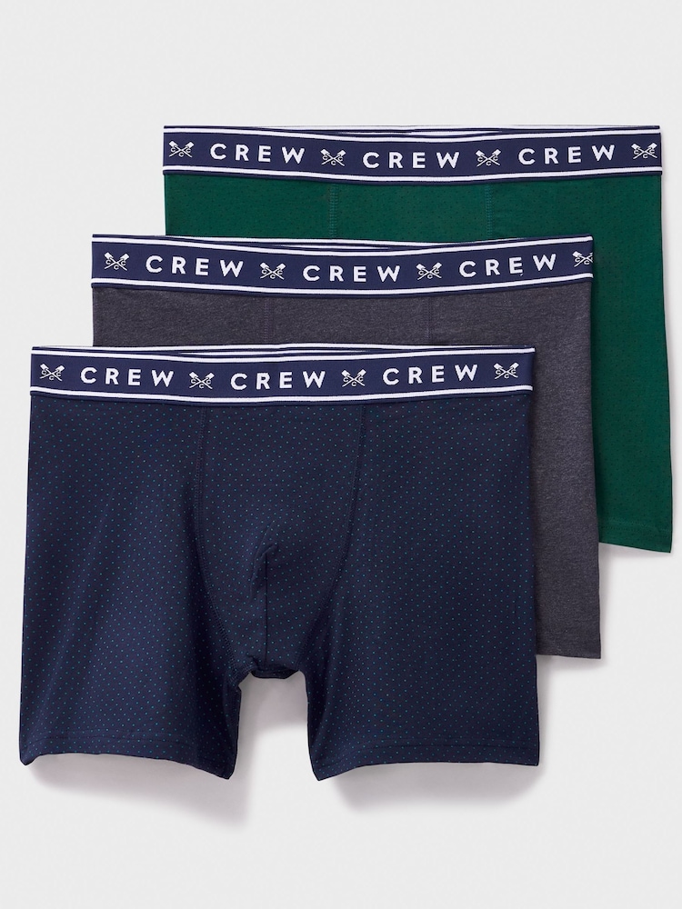 Dunkelblau - Crew Clothing Jersey Boxers 3 Pack - Bild 1 von 2