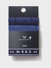 Crew Clothing Blue Jersey Boxers 3 Pack - Image 1 of 2