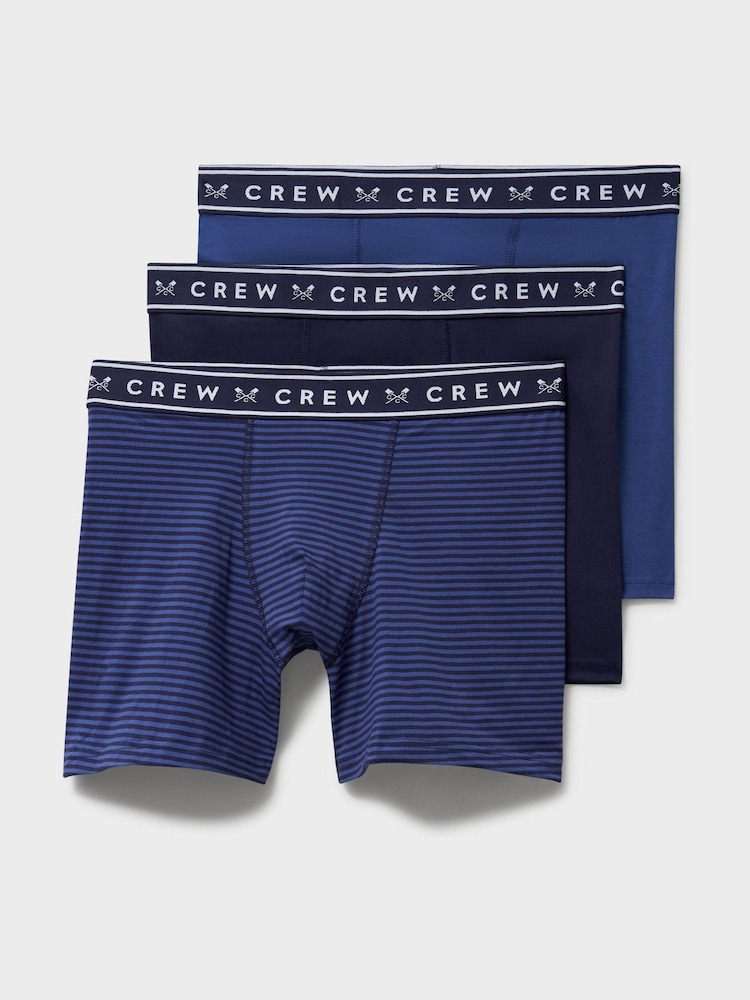 Crew Clothing Blue Jersey Boxers 3 Pack - Image 2 of 2