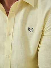 Crew Clothing Company Yellow Long Sleeve Linen Shirt - Image 4 of 5