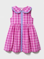 Pink - Crew Clothing Company Printed 100% Cotton Sleeveless Dress - Image 1 of 3