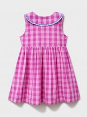 Pink - Crew Clothing Company Printed 100% Cotton Sleeveless Dress - Image 2 of 3