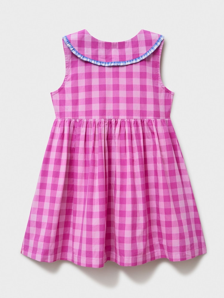 Pink - Crew Clothing Company Printed 100% Cotton Sleeveless Dress - Image 2 of 3