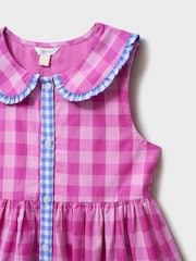 Pink - Crew Clothing Company Printed 100% Cotton Sleeveless Dress - Image 3 of 3