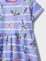 Crew Clothing Company Blue Jersey Printed Dress - Image 3 of 3