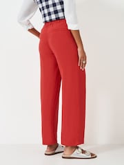 Crew Clothing Company Red Linen Blend Wide Leg Trousers - Image 3 of 5
