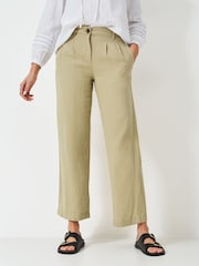 Crew Clothing Company Natural Linen Blend Wide Leg Trousers - Image 2 of 5
