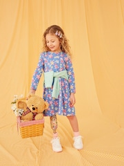 Crew Clothing Company Blue Classic Long Sleeve Jersey Dress - Image 1 of 1