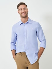 Crew Clothing Company Light Blue Long Sleeve Linen Shirt - Image 1 of 5