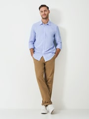 Crew Clothing Company Light Blue Long Sleeve Linen Shirt - Image 3 of 5