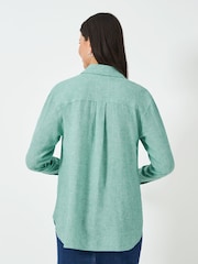 Crew Clothing Company Blue Linen Blend Shirt - Image 2 of 5