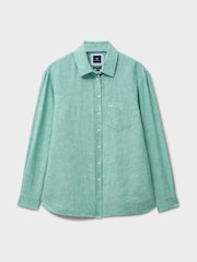 Crew Clothing Company Blue Linen Blend Shirt - Image 5 of 5
