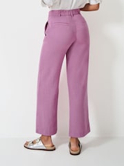 Crew Clothing Company Pink Linen Blend Wide Leg Trousers - Image 3 of 5