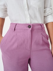 Crew Clothing Company Pink Linen Blend Wide Leg Trousers - Image 4 of 5