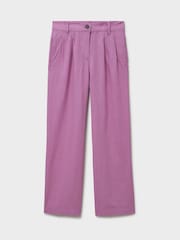 Crew Clothing Company Pink Linen Blend Wide Leg Trousers - Image 5 of 5