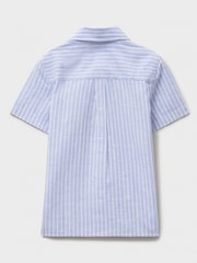 Crew Clothing Company Dark Blue Cotton Linen Shirt - Image 2 of 3