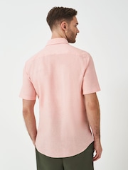 Crew Clothing Company Pink Short Sleeve Linen Shirt - Image 2 of 5