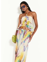 River Island Purple Blurred Wide Leg Trousers - Image 1 of 6