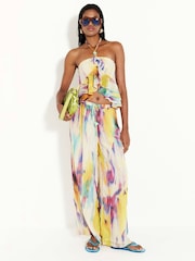 River Island Purple Blurred Wide Leg Trousers - Image 2 of 6