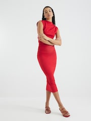 River Island Red Drape High Neck Top - Image 2 of 5