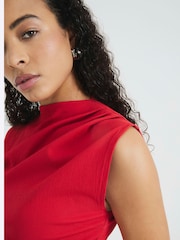River Island Red Drape High Neck Top - Image 3 of 5