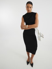 River Island Black Drape High Neck Top - Image 1 of 5