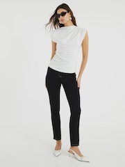 River Island Cream Drape High Neck Top - Image 1 of 5