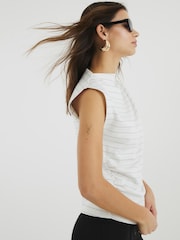 River Island Cream Drape High Neck Top - Image 2 of 5