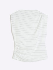 River Island Cream Drape High Neck Top - Image 4 of 5