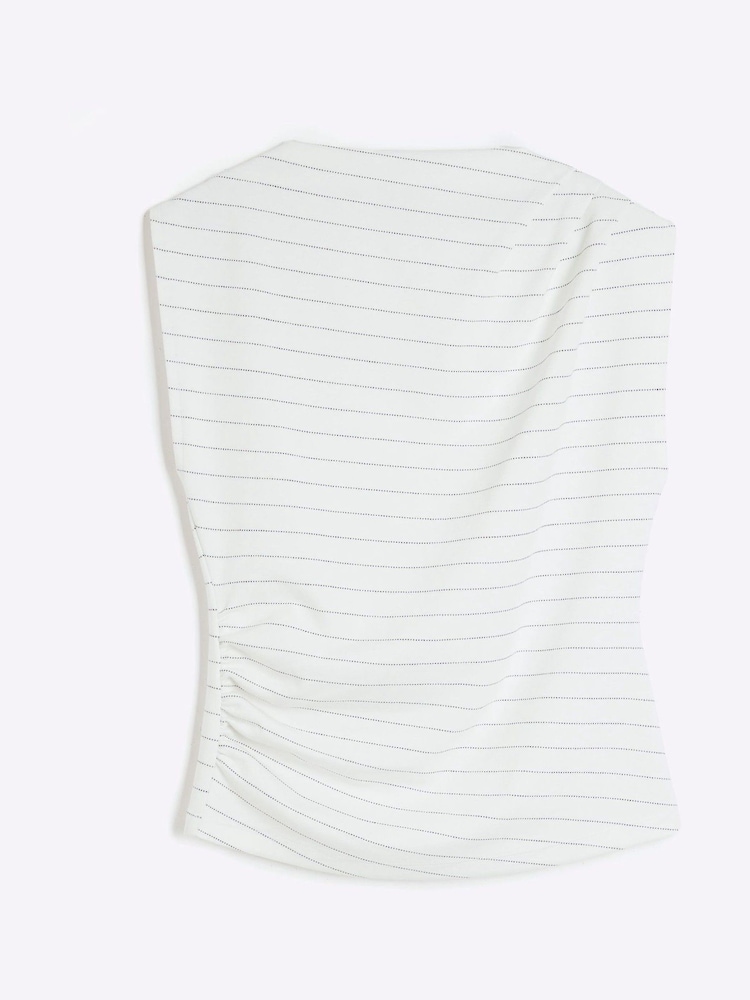 River Island Cream Drape High Neck Top - Image 4 of 5
