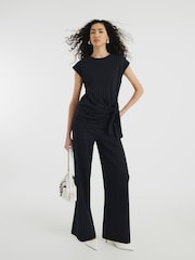 River Island Blue Pinstripe Tie Detail Top - Image 1 of 5