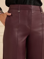 Love & Roses CHERRY PU Wide Pintuck Crop Trousers - Image 4 of 5