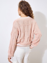 Apricot Pink Cricket Cable Cropped Jumper - Image 3 of 4