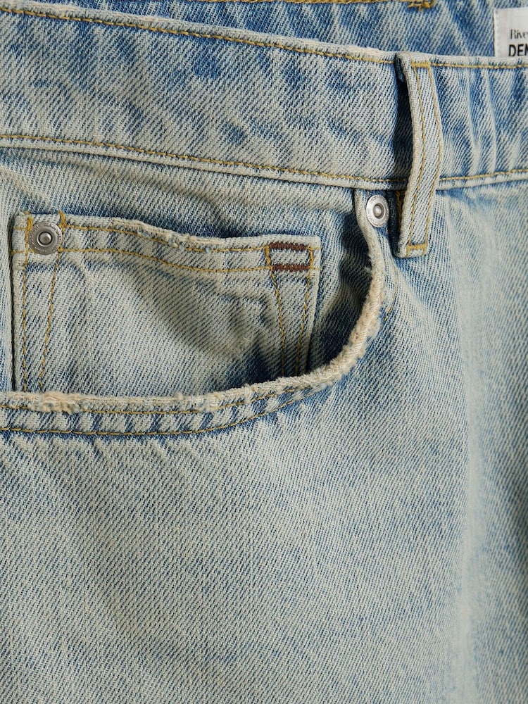 River Island Blue Straight Thumper 100% Cotton Jeans - Image 5 of 5 River Island Blue Straight Thumper 100% Cotton Jeans - Image 5 of 5