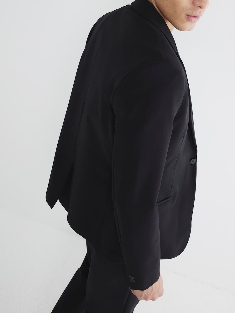 River Island Black SB1 Tech Skinny Suit Blazer - Image 2 of 5