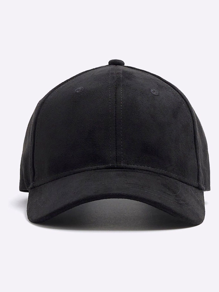 River Island Black Suedette 100% Cotton Cap - Image 1 of 3