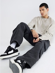 River Island Black Loose Cargo 100% Cotton Trousers - Image 4 of 4